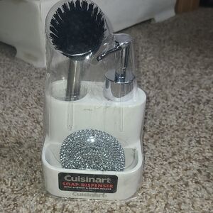 Cuisinart White Soap Dispenser and Brush Set